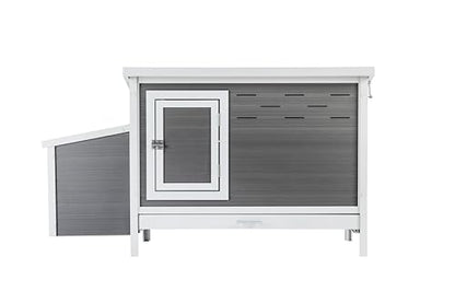 New Age Pet ECOFLEX Fontana Premier Chicken Barn, Weather Resistant Gray Coop with Easy Clean Pull Out Tray, Nesting Box, Hinged Roof, Easy No Tool Assembly for 2 to 4 Chickens