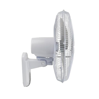 Comfort Zone 16-Inch Fan with Remote Control – Quiet 3-Speed Oscillating Indoor Fan with 90° Wide-Angle Airflow, Timer & Sleep Modes – Space-Saving Wall Fan for Bedroom, Home Gym & Office, White - style: 16" with Remote