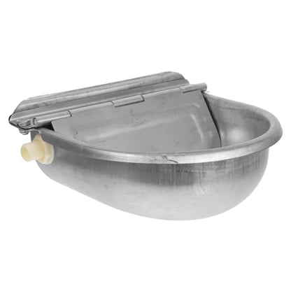 Toyvian Automatic Stainless Steel Animal Waterer with Float Valve Durable Farm Water Bowl for Cattle Pigs Sheep Horses Outdoor Pets Capacity Automatic Water Dispenser