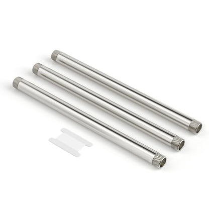 TAILONZ PNEUMATIC 1/2" NPT Male x 1/2" NPT Male 304 Stainless Steel Pipe Nipple, 8" Length Cast Pipe Fitting, Threaded Connector（Pack of 3） - color: 8"(200MM), size: 1/2"MNPT