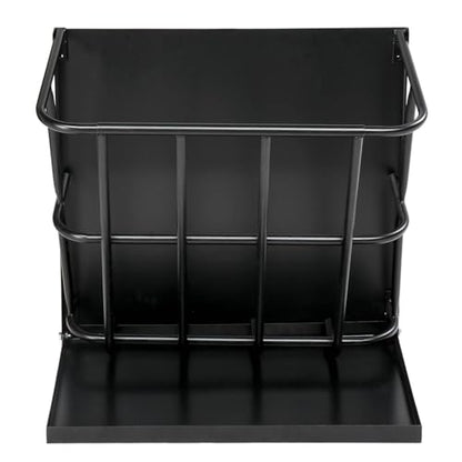 Heavy Duty Steel Hay Feeder - 2 in 1 Wall-Mounted Hay Rack with Detachable Grain Tray for Goat, Sheep, and Livestock Feeding - Ideal for Indoor and Outdoor Use