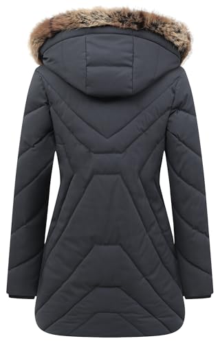 Women's Winter Coat Long Puffer Jacket - Waterproof Warm Thickened Snow Coat for Women - color: Darkgrey, size: Small