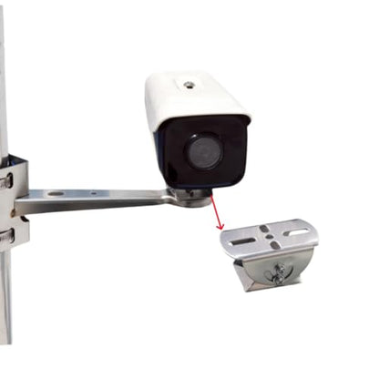 Universal Wall Pole Joint Mount Adaptor, Universal CCTV Camera Mount Bracket Adjustable Extension Adapter for CCTV Surveillance Camera (2D Stainless Steel Mount Adapter) - size: 2D Stainless Steel Mount Adapter