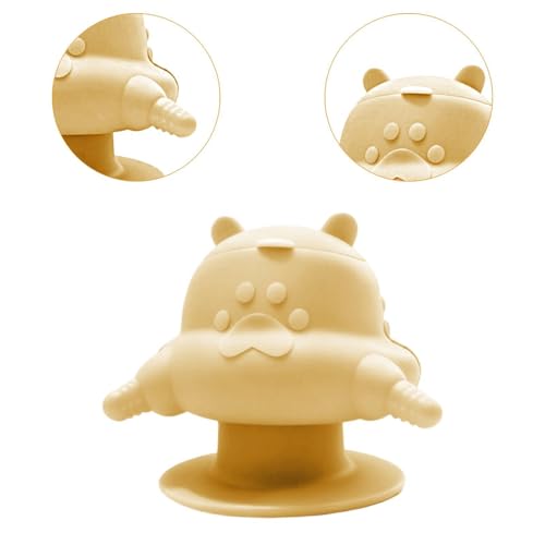 Puppy Feeder with Four Feeding Station Silicone Nursing Bottle Bowl Dispenser Soft Texture Device Suitable for Multiple Pets Breeders Home, Yellow - color: Yellow