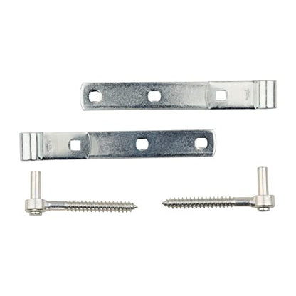 National Hardware N130-054 290BC Screw Hook and Strap Hinges 2-Pack 8 in Zinc Plated Steel Gate Hardware for Outdoor Gates Barn Door Hinges Adjustable Metal Fence Hinges - size: 8 Inch