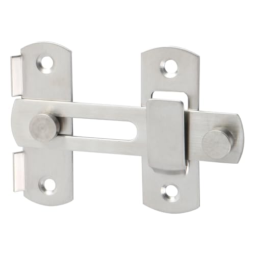 Alise 4 inch Flip Latch Gate Latches, Heavy Duty Stainless Steel Door Latch,Safety Gate Hardware for Barn Wood Fence Sliding French Doors,Brushed Nickel MS9001 - color: Brushed Nickel, size: Medium size