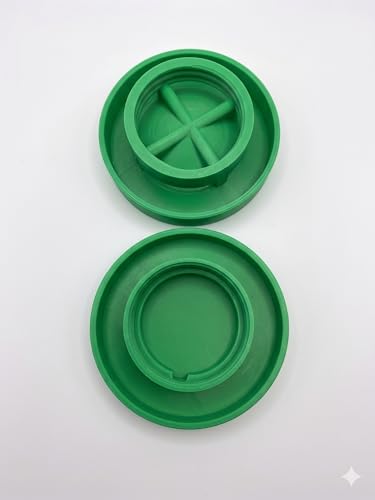 Chick Feeder and Waterer Lid, 2 Piece Set for Standard Mouth Mason Jar (Jars are NOT Included) (Green) - color: GREEN