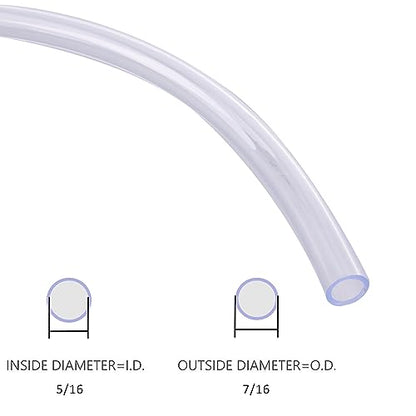 DERNORD PVC Tubing 5/16"ID X 7/16"OD Flexible Clear Vinyl Hose 10 Feet for Food Grade - size: 10 Feet, style: 5/16"ID X 7/16"OD