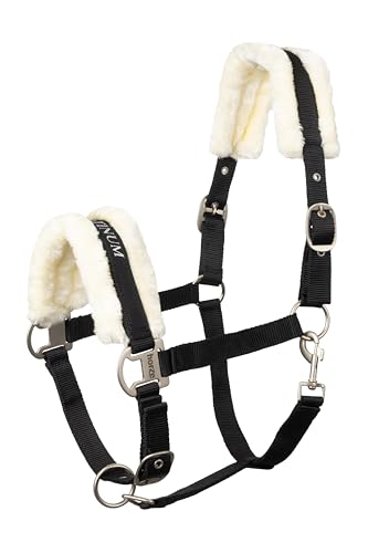 HORZE Howard Soft Fleece Break Away Horse Halter, Premium Padded, Pony, Cob - color: Black, size: Horse
