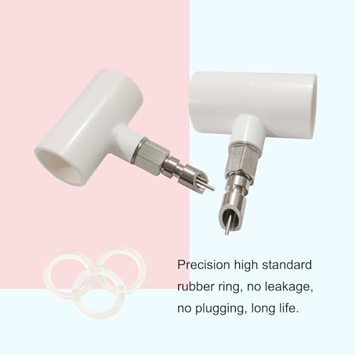 Stainless Steel Rabbit Water Nipples Metal Automatic Watering System with PVC Tee for Rat, Guinea Pig, Hamster, Ferrets (6Pcs)