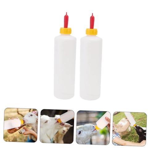 UKCOCO 2Sets Goat Milk Feeding Bottles for Calves and Lambs Capacity Multi Use Farmhouse Milk Bottles Durable Design Easy to Clean for Livestock Feeding