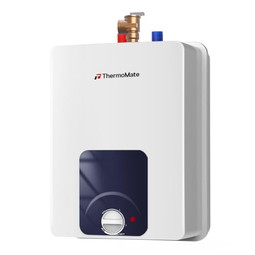 ThermoMate Mini Tank Water Heater Electric UL Listed, ES150B 1.3 Gallon Point of Use Under Sink Water Heater, 120V Corded Wall or Floor Mounted - style: 1.32 Gallons