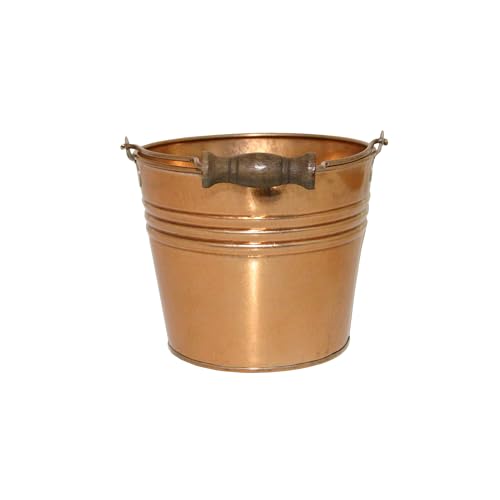 Headwind Vintage Collection - 6 Inch New Penny Banded Planter with Handles – Galvanized Bucket Planter - Decorative Small Planters for Indoor Plants & Outdoor Use by Robert Allen - color: New Penny, size: 6"