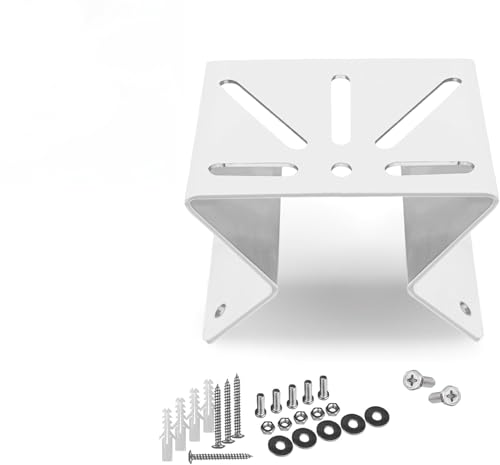 Heavy-Duty Corner Security Camera Bracket - Weatherproof White Metal Mount for Outdoor Surveillance Systems | Compatible with Exterior Walls, Eaves, Stairwells, eufy soloCam