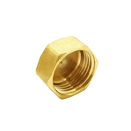 Joywayus Brass Male Bulkhead Kit Include 3/8" Female 1/2" Male Water Tank Connector Threaded And 1/2" Female Outer Hex Head End Pipe Caps with Rubber Gasket - size: 1/2"Male x 3/8"Female-1PCS