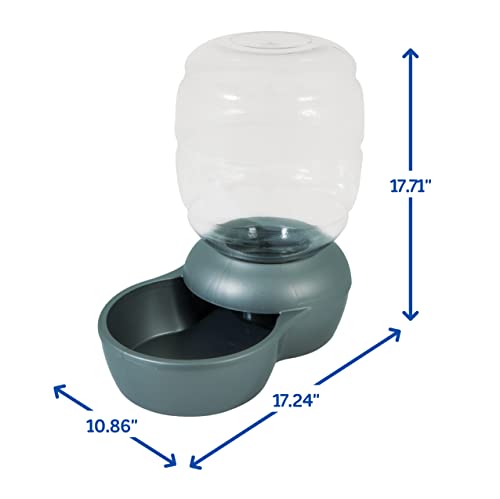 Petmate Replendish Gravity Feeder for Cats and Dogs, 4 Sizes Available, Mason Silver, 18 lb (24497) - color: Green, size: 18 LB