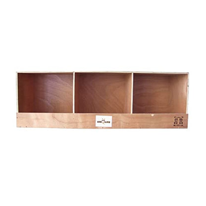 Rugged Ranch TRIPLEX RuggEgg Primitive Barn Wooden Chicken Coop Triple Nesting Egg Boxes for 3 Hens or Chickens, Natural Brown