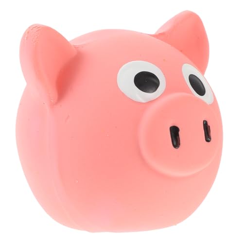 SUPVOX Cartoon Pig Head Chew Toy for Dogs 2.48In Squeaky Pet Toy for Small to Medium Puppies Interactive Indoor Outdoor Dog Chew to Protect Furniture