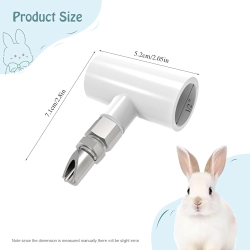 6pcs Stainless Steel Rabbit Water Nipples Automatic PVC Tees Rodent Waterering System - color: whte, size: Large