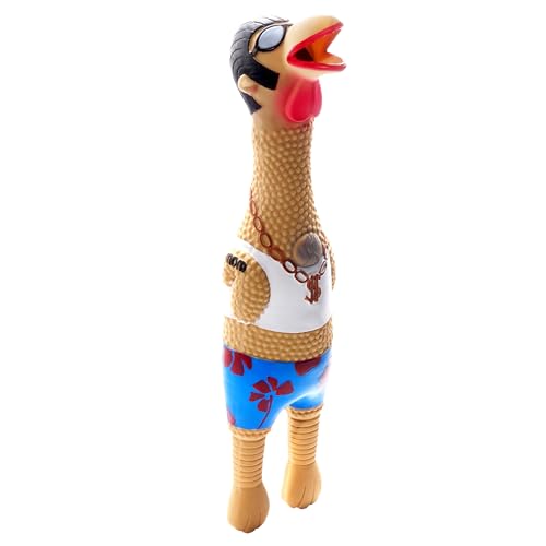 Outward Hound by Charming Pet Squawkers Earl Latex Squeaky Rubber Chicken Dog Toy, Funny Interactive Holiday Toy for Dogs, Large Size - color: Earl, size: Large