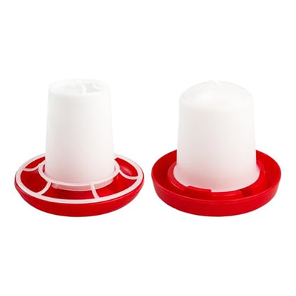 Chicken Feeder and Waterer Set, Chick Poultry Feeding Equipment Kit Automatic Feeding and Watering for Baby Turkey Guinea Fowl Quail Pigeons Ducks(0.35Lbs + 160ml)