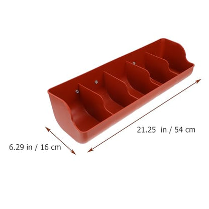 DOITOOL Plastic Fence Feeder Heavy Duty Pig Trough 5 Compartment Livestock Feeder Plastic Pig Feeers Livestock Pets Animal Feeders Farm Supplies