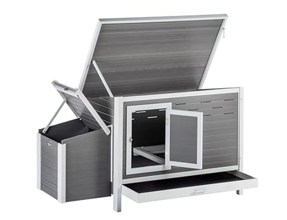 New Age Pet ECOFLEX Fontana Premier Chicken Barn, Weather Resistant Gray Coop with Easy Clean Pull Out Tray, Nesting Box, Hinged Roof, Easy No Tool Assembly for 2 to 4 Chickens