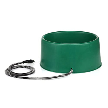 Farm Innovators Heated Pet Water Bowl, 60W Heated Water Dish - 1.5 Gallon Plastic Watering Station with Anti-Chew Cord Protector for Dogs & Cats