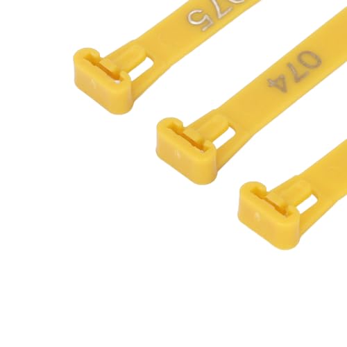 Keenso Chicken Leg Bands 1-100 Numbered Labels for Easy Breed Classification and Noise Reduction Pack of 100 (Yellow) - color: Yellow