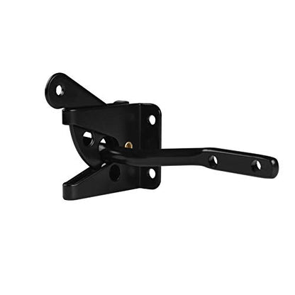 HILLMASTER Upgrade Self-Locking Gate Latch for Wooden Fence Heavy Duty, Automatic Gravity Lever Door Latches with Longer Fasteners & Pull String for Secure Pool, Garden, Black Finish/4.7in - size: 1 Pack