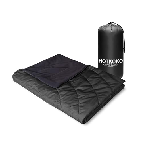 Waterproof Stadium Blanket, Fleece Camping Blanket Soft Warm Wearable Camp Blanket for Outdoor Camping, Picnic, Stadium, Sports, Beach, Car - color: Black