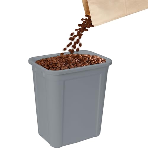 Ashfield & Harkness: Airtight Pet Food Storage Container - 23 Qt, Grey - Holds 20 lbs, Lightweight Bin & Measuring Scooper, Dogs-Cats-Animal Supplies - color: Grey, size: 20 lbs