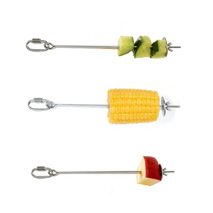 2Pcs Rat Enrichment Toys,Bird Cage Food Fruit Vegetable Holder,304 Stainless Steel Foraging Toy,Fancy Mice Cage Accessories Puzzle Toy,Hanging Rodent Toys Slow Feeder,Bird Foraging for Parakeet