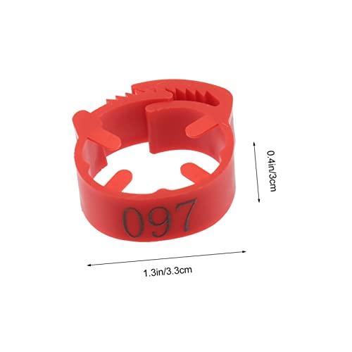 POPETPOP 100pcs Numbered Chicken Leg Rings Poultry Identification Bands for Chickens Ducks and Birds Sturdy Plastic Foot Rings Bright Colors for Easy Identification