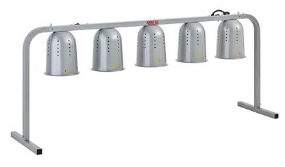 Kratos Commercial Food Warmer, Freestanding Heat Lamp, Five Bulbs, Adjustable Height, Silver, 120V, 1250W (31M-009) - size: 5 Bulb-Silver