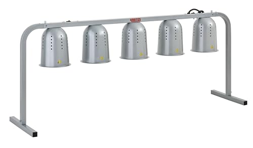 Kratos Commercial Food Warmer, Freestanding Heat Lamp, Five Bulbs, Adjustable Height, Silver, 120V, 1250W (31M-009) - size: 5 Bulb-Silver