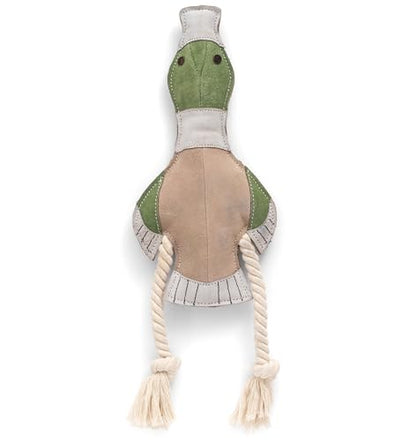 Fuzzl Eco Leather Dudley Duck Toy Natural and Tough Dog Toys - Long Lasting Chew Toys for Aggressive Chewers - Strong Dog Toy for Dogs and Puppy - style: Duck