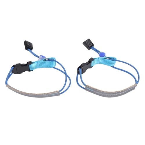 Vikye 2 Pcs Reflective Bike Pants Straps, Adjustable PU Leather Cycling Ankle Cuff Bands with Elastic Buckle, for Biking Running Walking