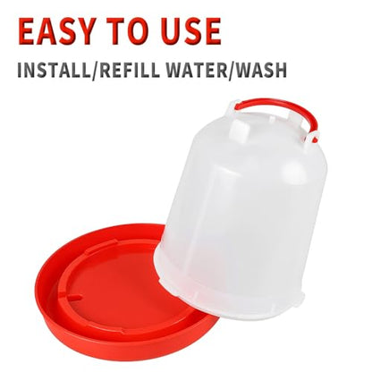 2 Pack 1.5L Chick Waterer with Handle – Poultry Drinker Set for Chicks, Ducks, Turkeys, and Small Farm Birds | Plastic Water Dispenser for Coop
