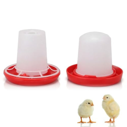 Chick Feeder and Waterer Kit, Automatic Chicken Feeder Poultry Water Container Plastic Poultry Drinker for Chicks Ducks Quail