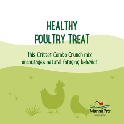 Manna Pro Farmhouse Favorites Critter Combo Crunch Bug Jug – Engaging Poultry Treat – Blend of Black Solider Fly Larvae, Mealworms & Shrimp – Great Source of Protein – Encourages Foraging – 25oz - size: 1.56 Pound (Pack of 1)