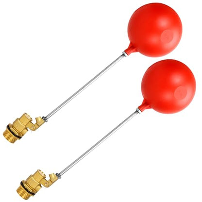 3/4 Inch float valve for water tank | water trough float valve| water float valve| Automatic Water Level Control for Water Tanks| Automatic stock tank | With 6 Inch Float Ball(2-Pack) - size: 3/4 inch