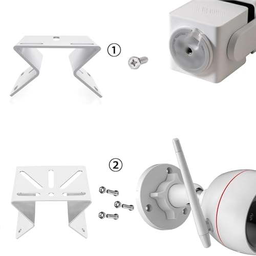 Heavy-Duty Corner Security Camera Bracket - Weatherproof White Metal Mount for Outdoor Surveillance Systems | Compatible with Exterior Walls, Eaves, Stairwells, eufy soloCam