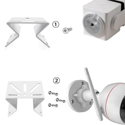 Heavy-Duty Corner Security Camera Bracket - Weatherproof White Metal Mount for Outdoor Surveillance Systems | Compatible with Exterior Walls, Eaves, Stairwells, eufy soloCam