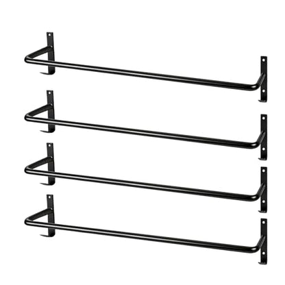 4Pcs Heavy Duty Horse Blanket Rack with Bridle Hooks, Wall Mounted Assembled Blanket Bar, Saddle Pad Rack for Horse Tack Storage, Black