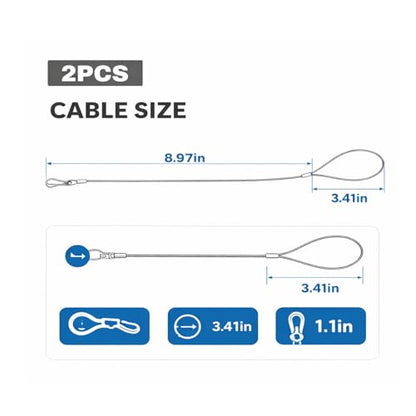 2 Pack Gate Latch Cable Pull, Heavy Duty Stainless Steel Gate Opener Cable, Rust-Proof Fence Latch Release Cord Replacement for Outdoor Wooden Fences, Yard & Garden Gates - size: 2 Pack