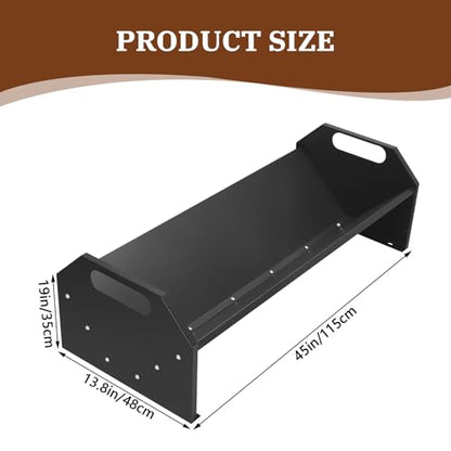 22 Gallon Livestock Feeding Trough,45" Goat Hay Feeder,Heavy-Duty Galvanized Steel Livestock Feeder for Horse, Cattle, Cow, Alpaca,Goats,Black