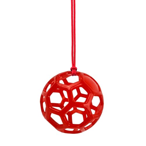 Farm Stall Hanging Feeder Toy Ball for Horses, Goats, Sheep – Durable TPR Feeding Ball, Hay Feeder for Animal Enrichment, Stretch-Resistant Design (red) - color: red