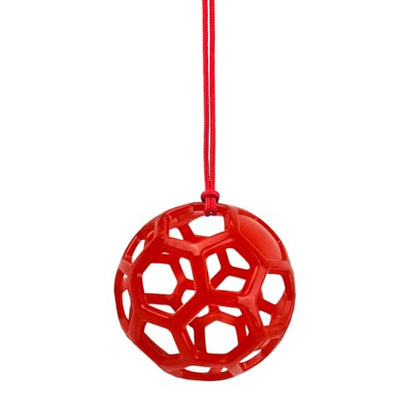 Farm Stall Hanging Feeder Toy Ball for Horses, Goats, Sheep – Durable TPR Feeding Ball, Hay Feeder for Animal Enrichment, Stretch-Resistant Design (red) - color: red