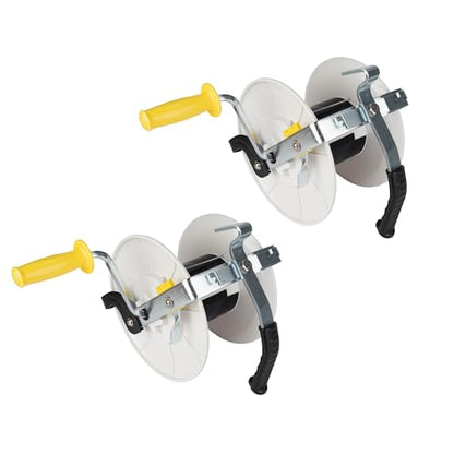 Electric Fence Reel 3:1 Geared Electric Fencing Standard Reels with Crank Geared Polywire Reel Stabilizer 2 Pack - size: 0 feet x 2 standard reel